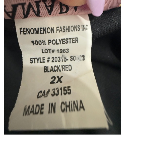 Vintage Tamara H. Floral Chiffon Wrap Blouse Black Red Plus Size 2X 20315-S0623 - Picture 4 of 8